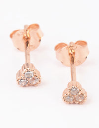 Rose Gold Plated Sterling Silver Cluster Stud Earrings - link has visual effect only