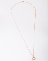 Rose Gold Plated Sterling Silver Cubic Zirconia Circle Necklace - link has visual effect only