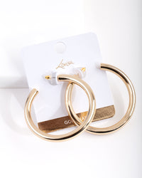 Gold Plated Large Open Hoop Earrings - link has visual effect only