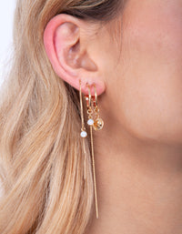 Gold Plated Charm Hoop Earring Pack - link has visual effect only