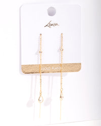 Gold Plated Clear Thread-Through Earrings - link has visual effect only