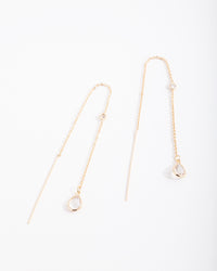 Gold Plated Clear Thread-Through Earrings - link has visual effect only