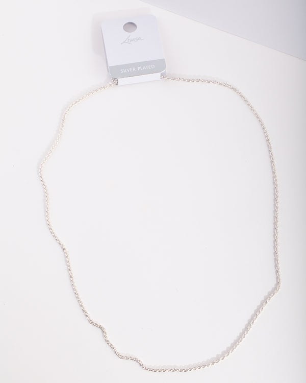 Silver Plated 60cm Rope Chain Necklace