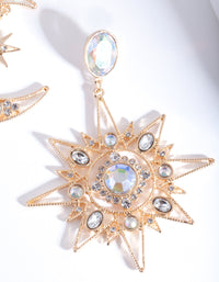 Gold Statement Star Moon Earrings - link has visual effect only