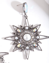 Gunmetal Star & Moon Earrings - link has visual effect only