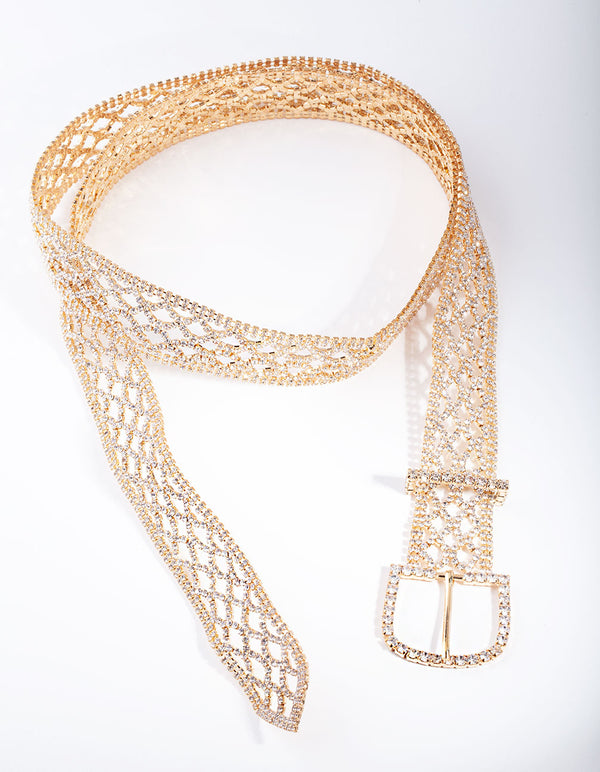 Gold Diamante Pattern Belt Lovisa