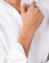 Sterling Silver Open Heart Bracelet - link has visual effect only