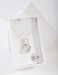 Silver Diamond Simulant Circle Necklace - link has visual effect only