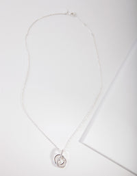 Silver Diamond Simulant Circle Necklace - link has visual effect only