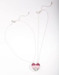 Kids Silver Rainbow BFF Heart Necklace Pack - link has visual effect only