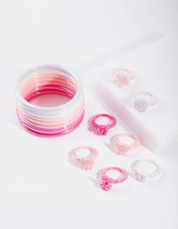 Kids Pink Bracelet & Ring 7-Pack Set - link has visual effect only