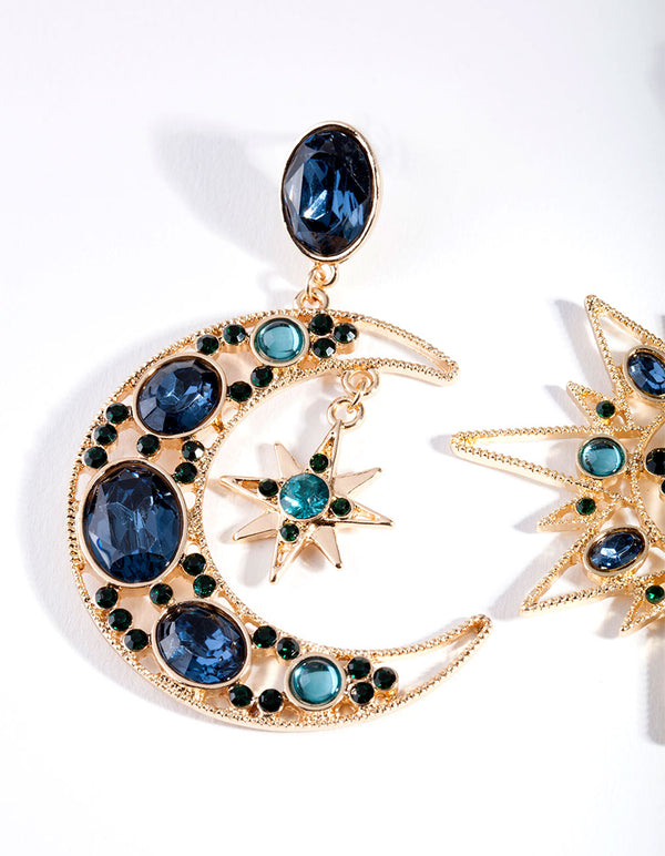 Celestial star earrings outlet