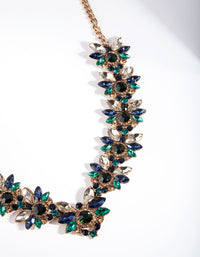 Blue Flower Stone Set Necklace - link has visual effect only