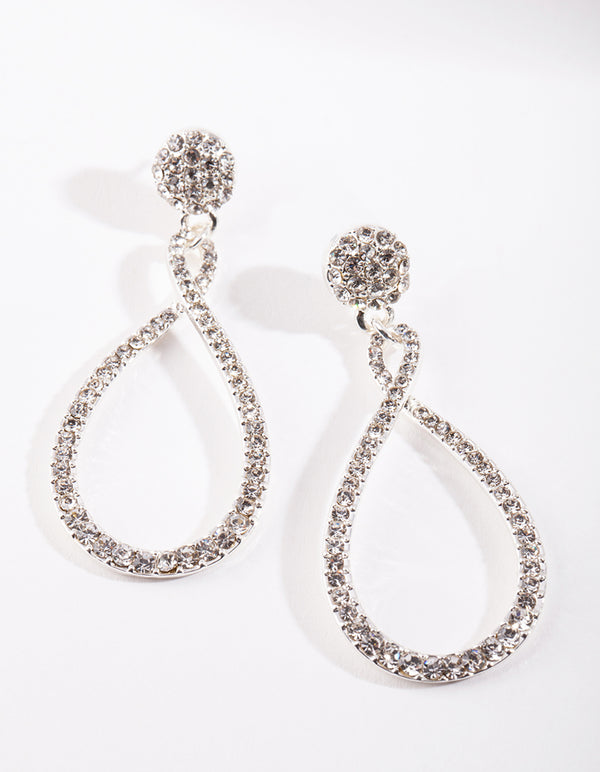 Silver Twist Teardrop Earrings