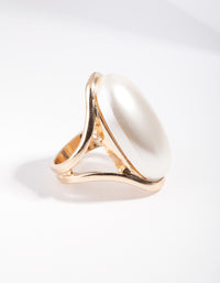 Gold Statement Pearl Stone Ring - link has visual effect only