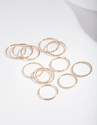 Gold Textured Mixed Size Ring Pack - link has visual effect only