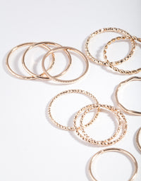 Gold Textured Mixed Size Ring Pack - link has visual effect only