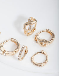 Gold Huggie Hoop Earring Stack Pack - link has visual effect only