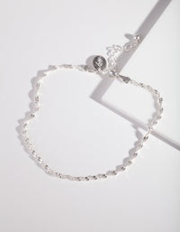 Silver Twist Chain Anklet - link has visual effect only