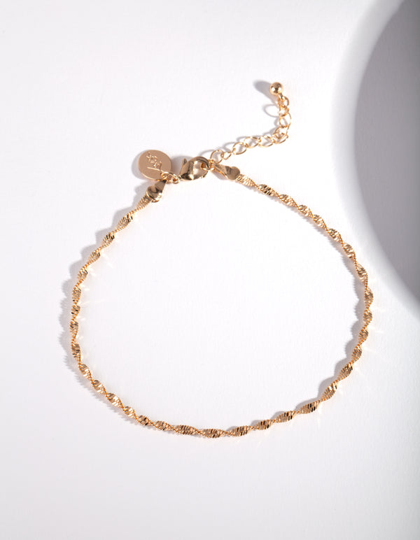 Gold Twist Chain Anklet