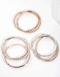 Mixed Metal Diamante Bracelet 8-Pack - link has visual effect only