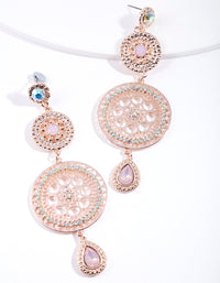 Rose Gold Circle Disc Drop Earrings - link has visual effect only