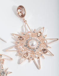 Rose Gold Statement Celestial Earrings - link has visual effect only