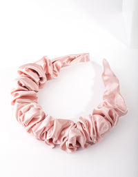 Pink Satin Scrunch Headband - link has visual effect only