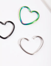 Mixed Metal Heart Earring Pack - link has visual effect only