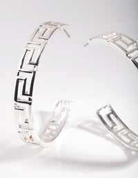 Silver Geometric Hoop Earrings - link has visual effect only