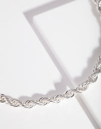 Silver Rope Chain Anklet - link has visual effect only