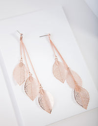 Rose Gold Waterfall Leaf Drop Earrings - link has visual effect only