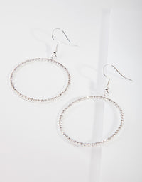 Silver Diamante Circle Drop Earrings - link has visual effect only