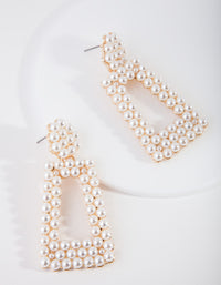 Gold Pearl Trapeze Drop Earring - link has visual effect only