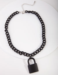 Black Chain Padlock Necklace - link has visual effect only