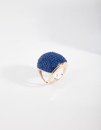 Gold Blue Pave Dome Ring - link has visual effect only