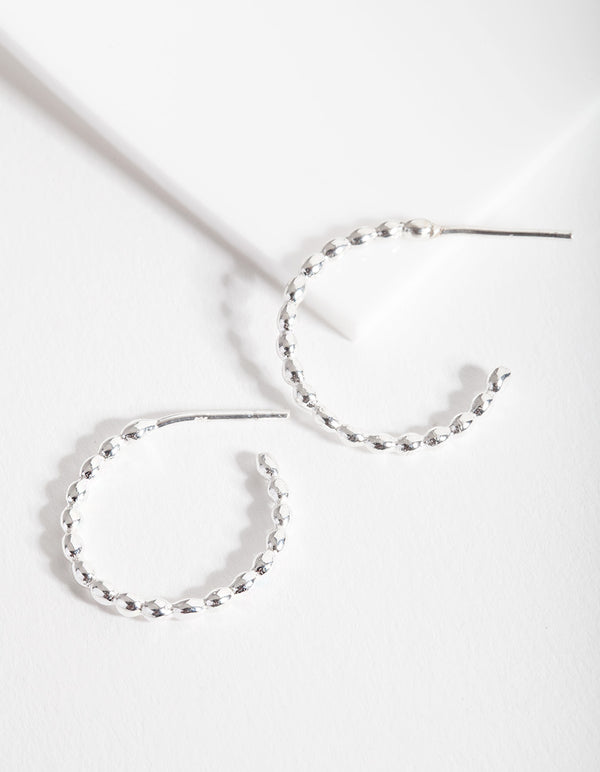 Sterling Silver Twisted Hoop Earrings