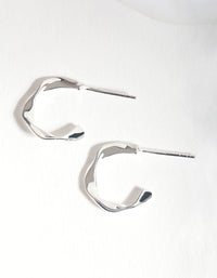 Sterling Silver Organic Twisted Open Hoop Earrings - link has visual effect only