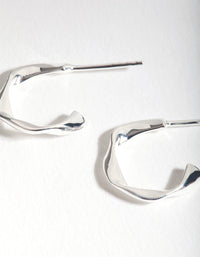 Sterling Silver Organic Twisted Open Hoop Earrings - link has visual effect only