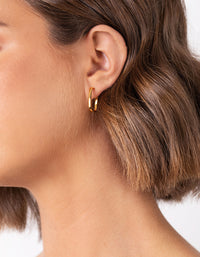 Gold Plated Sterling Silver Square Open Hoop Earrings - link has visual effect only