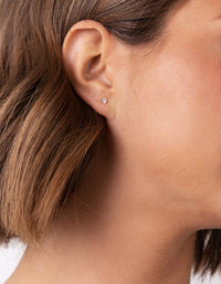 Rose Gold Plated Sterling Silver Cubic Zirconia Stud Earring Pack - link has visual effect only