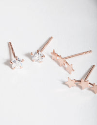 Rose Gold Plated Sterling Silver Star Crawler Earring Pack - link has visual effect only