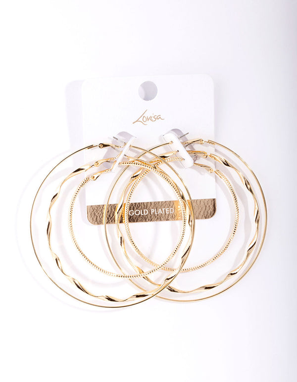 Gold Plated Hoop Pack