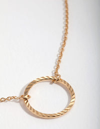 Gold Plated Sterling Silver Diamond Cut Circle Necklace - link has visual effect only