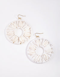 White Shell Disc Drop Earrings - link has visual effect only