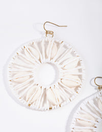 White Shell Disc Drop Earrings - link has visual effect only