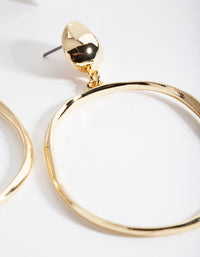 Gold Plated Door Knocker Circle Earrings - link has visual effect only