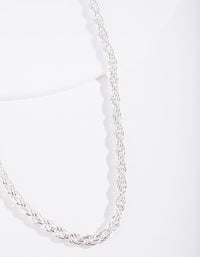 Silver Plated Thick Chain Necklace - link has visual effect only