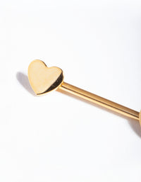 Gold Surgical Steel Heart Nipple Bar - link has visual effect only