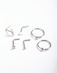 Surgical Steel Geometric Diamante Nose Ring 6-Pack - link has visual effect only